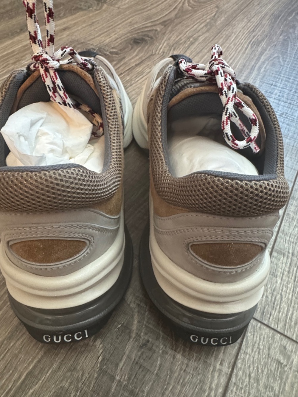 Gucci Taupe, Brown & Gray Women’s Runner Sneakers - Picture 6 of 11